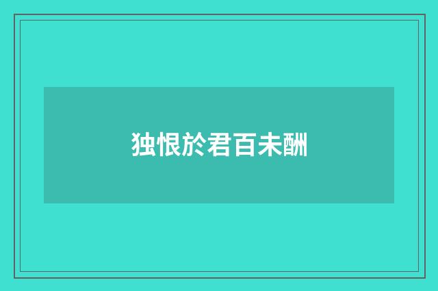 独恨於君百未酬