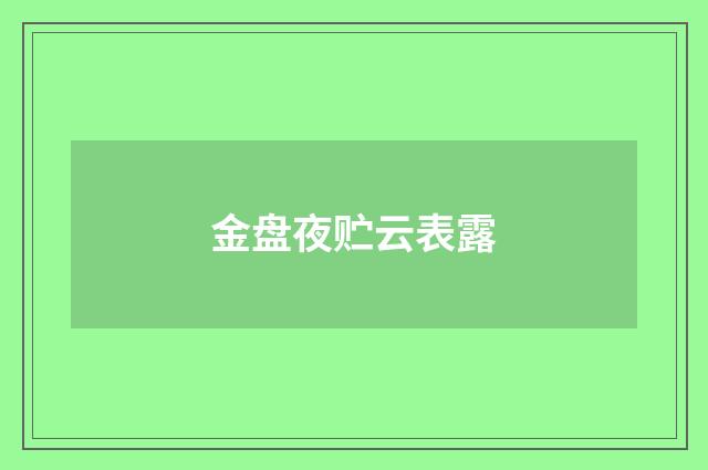 金盘夜贮云表露