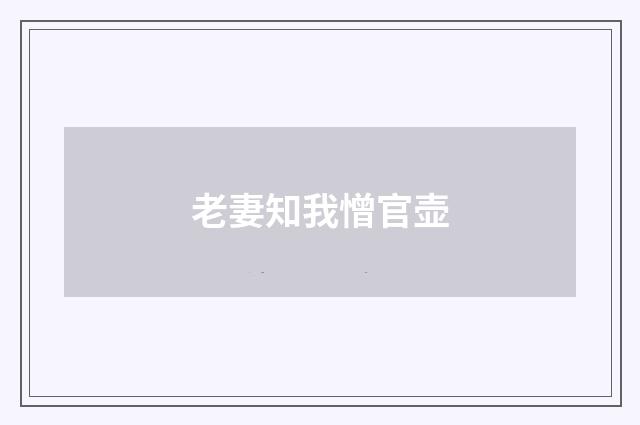 老妻知我憎官壶