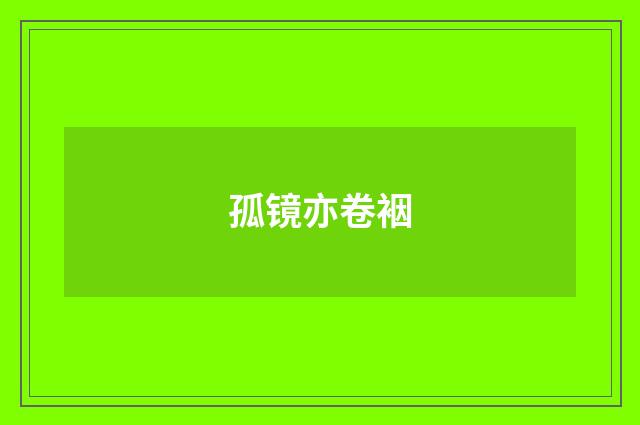 孤镜亦卷裀