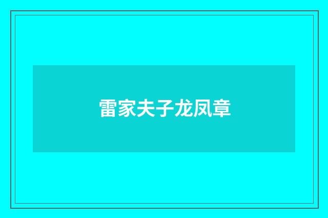 雷家夫子龙凤章