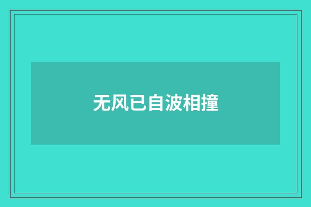 无风已自波相撞