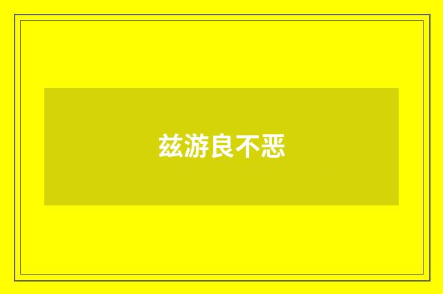 兹游良不恶