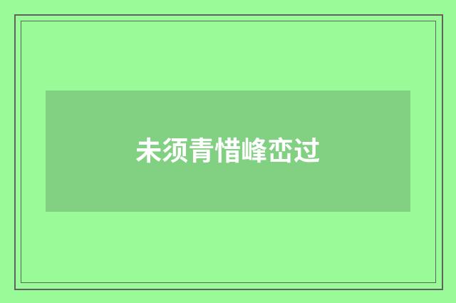 未须青惜峰峦过
