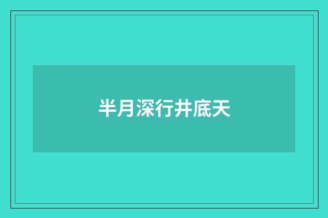 半月深行井底天