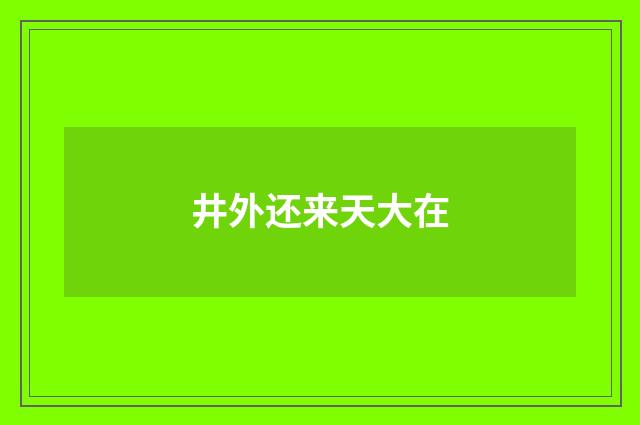 井外还来天大在