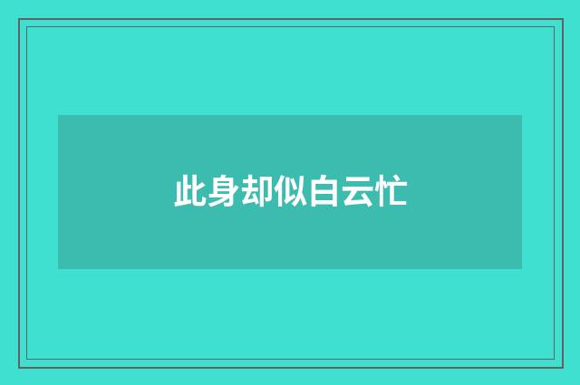 此身却似白云忙