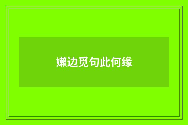 嬾边觅句此何缘