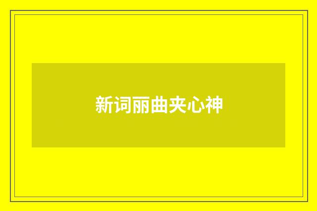 新词丽曲夹心神