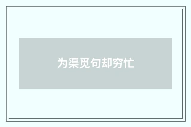 为渠觅句却穷忙