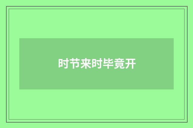 时节来时毕竟开