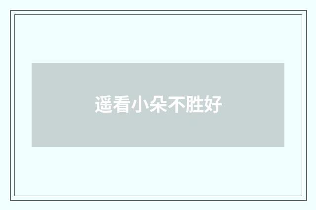 遥看小朵不胜好