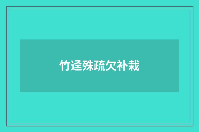 竹迳殊疏欠补栽
