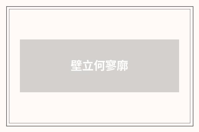 壁立何寥廓