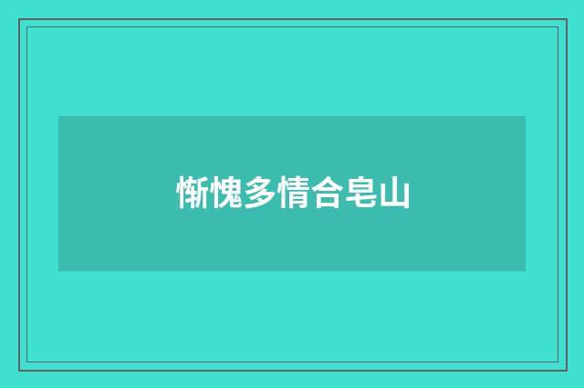 惭愧多情合皂山