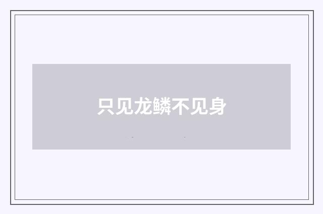 只见龙鳞不见身