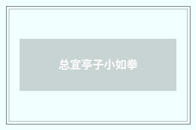 总宜亭子小如拳
