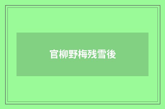 官柳野梅残雪後