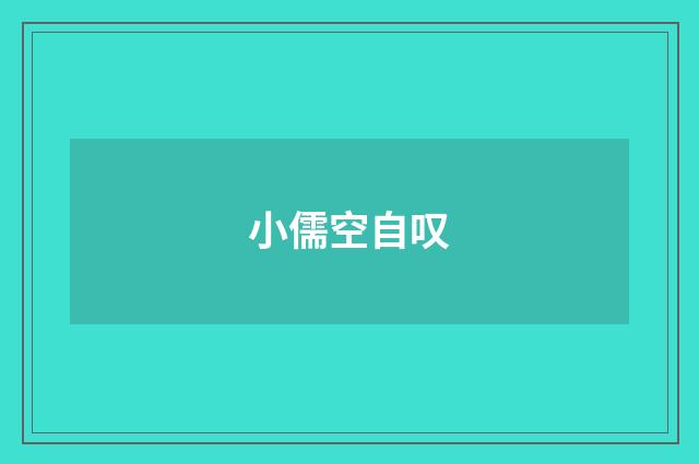 小儒空自叹