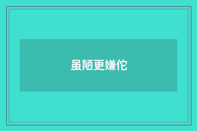 虽陋更嫌佗