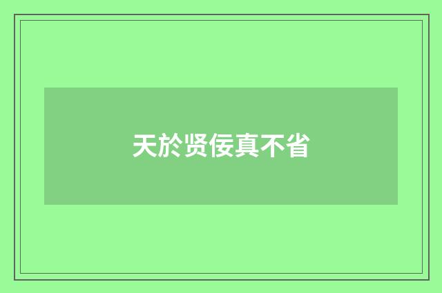 天於贤佞真不省
