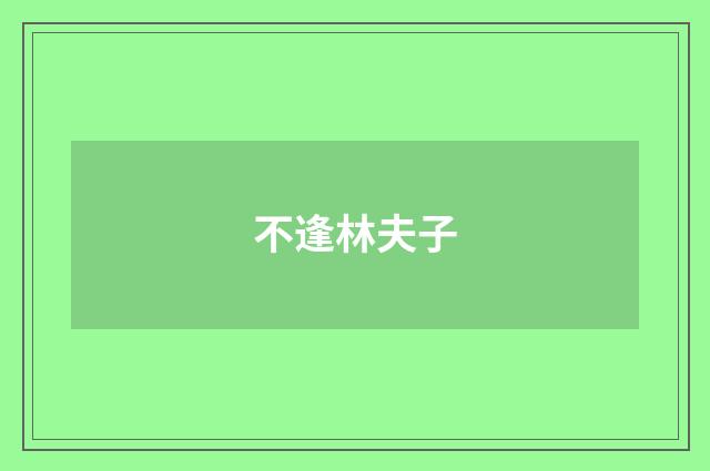 不逢林夫子