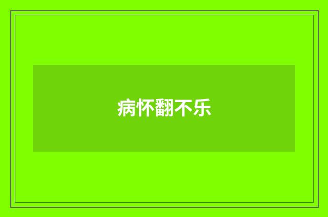 病怀翻不乐