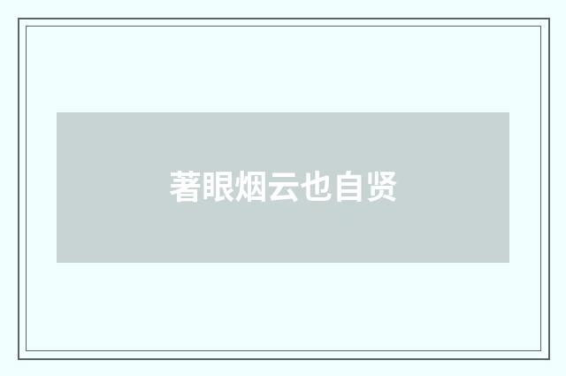 著眼烟云也自贤