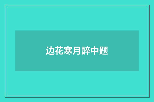 边花寒月醉中题