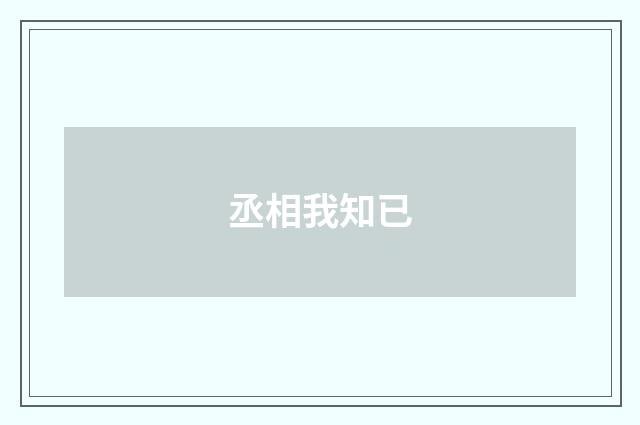 丞相我知已