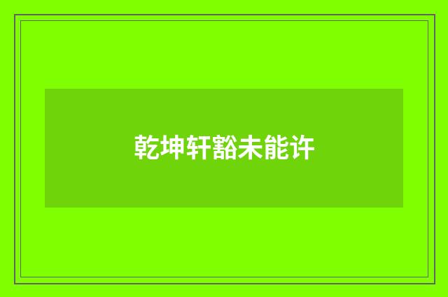 乾坤轩豁未能许