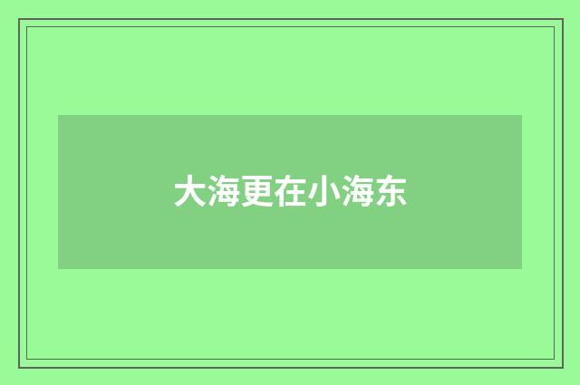 大海更在小海东