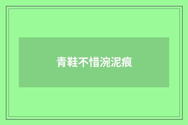 青鞋不惜涴泥痕