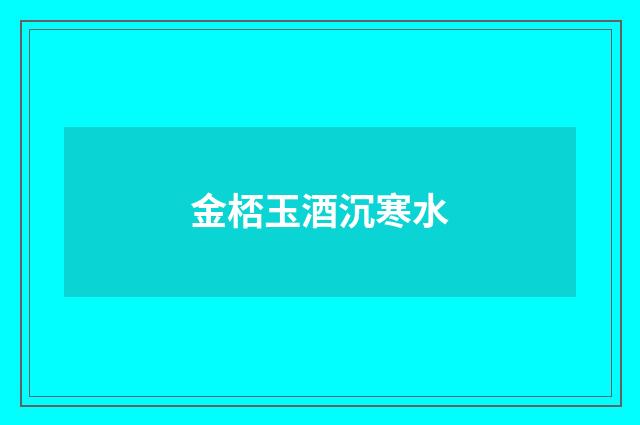 金桮玉酒沉寒水