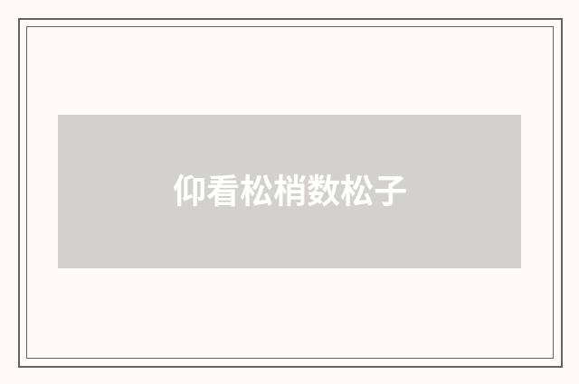 仰看松梢数松子