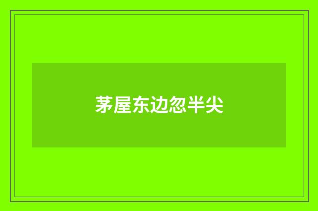 茅屋东边忽半尖