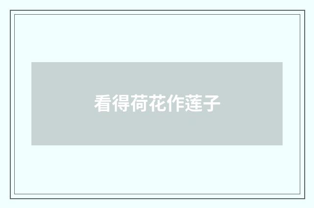 看得荷花作莲子