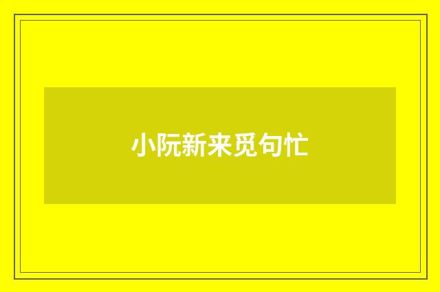小阮新来觅句忙
