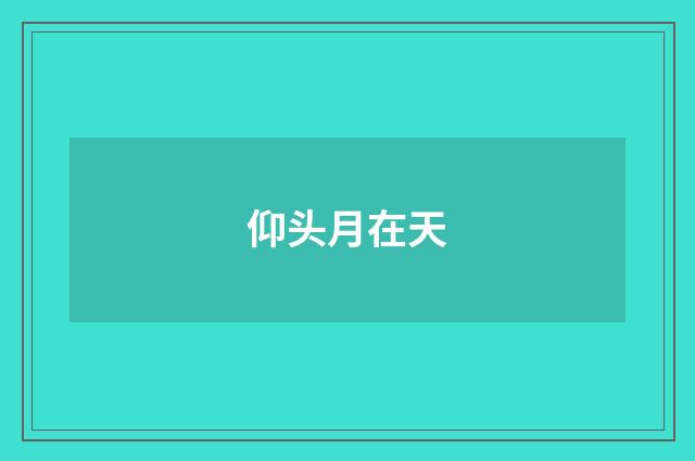 仰头月在天