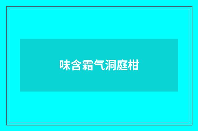 味含霜气洞庭柑