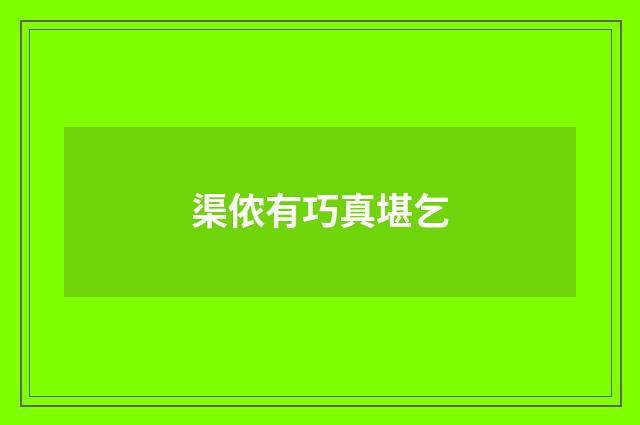 渠侬有巧真堪乞