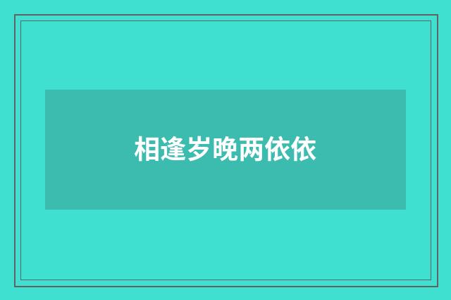 相逢岁晚两依依