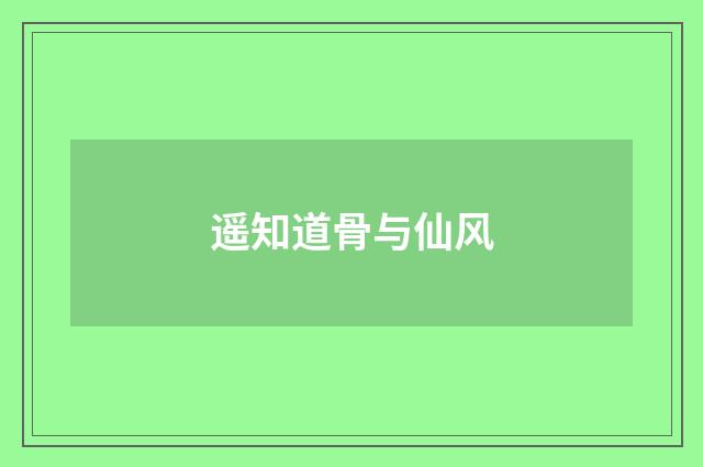 遥知道骨与仙风