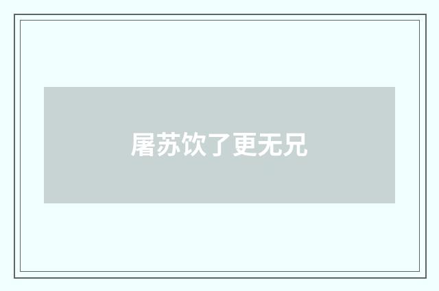屠苏饮了更无兄