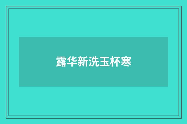 露华新洗玉杯寒