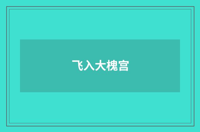 飞入大槐宫