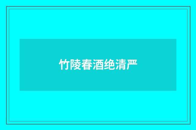 竹陵春酒绝清严
