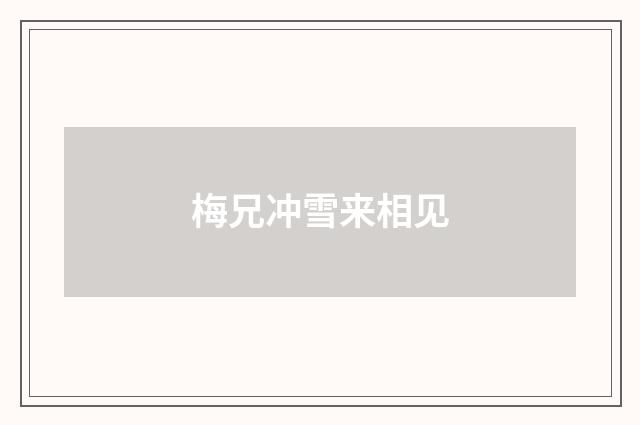 梅兄冲雪来相见