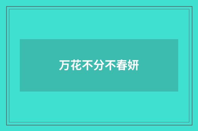 万花不分不春妍