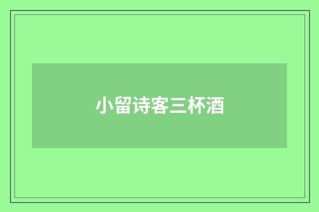 小留诗客三杯酒